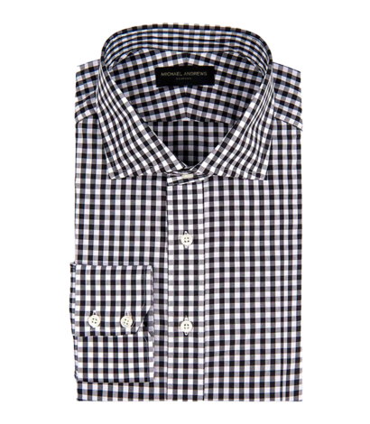 (product) Black Gingham, Spread-Collar Shirt - custom suits nyc bespoke tailor midtown, noho