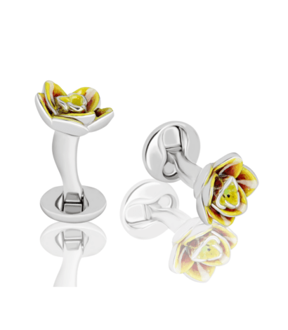 (product) The Petals Cufflinks (Yellow) - custom suits nyc bespoke tailor midtown, noho