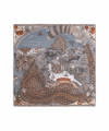 The Medici Cheetah Silk Pocket Square in Musk and Maraschino Flat