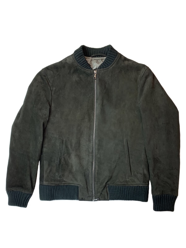 (product) Black Lamb Suede Bomber - custom suits nyc bespoke tailor midtown, noho