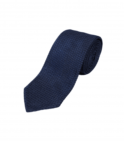 Michael Andrews Navy Blue Knit Tie - custom suits nyc bespoke tailor midtown, noho
